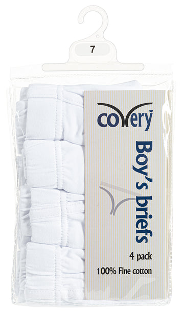 Boys White Panty, 4pk